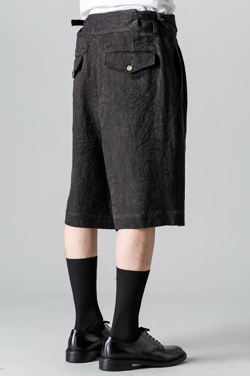 Two Tucks Wide Shorts Dark Brown