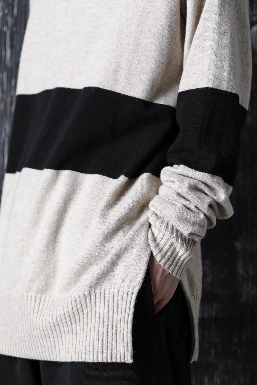 Baby Cashmere Bicolor KNIT Off White × Black