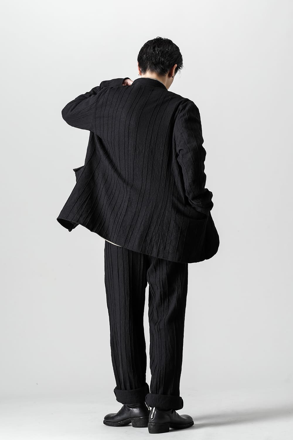 プリーツド ウール ワイド パンツ