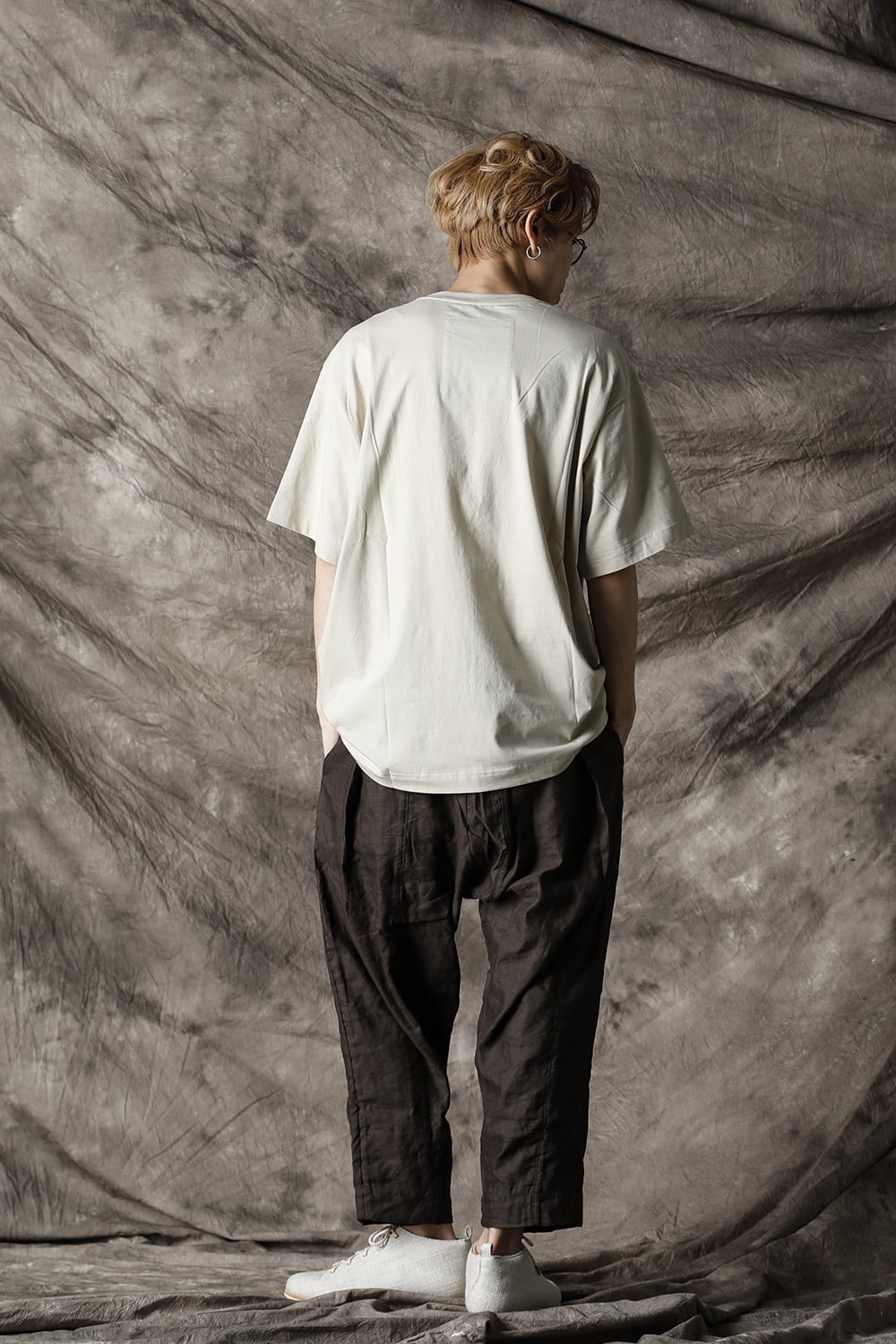 Pleated Drop crotch Cropped trousers Dark Green