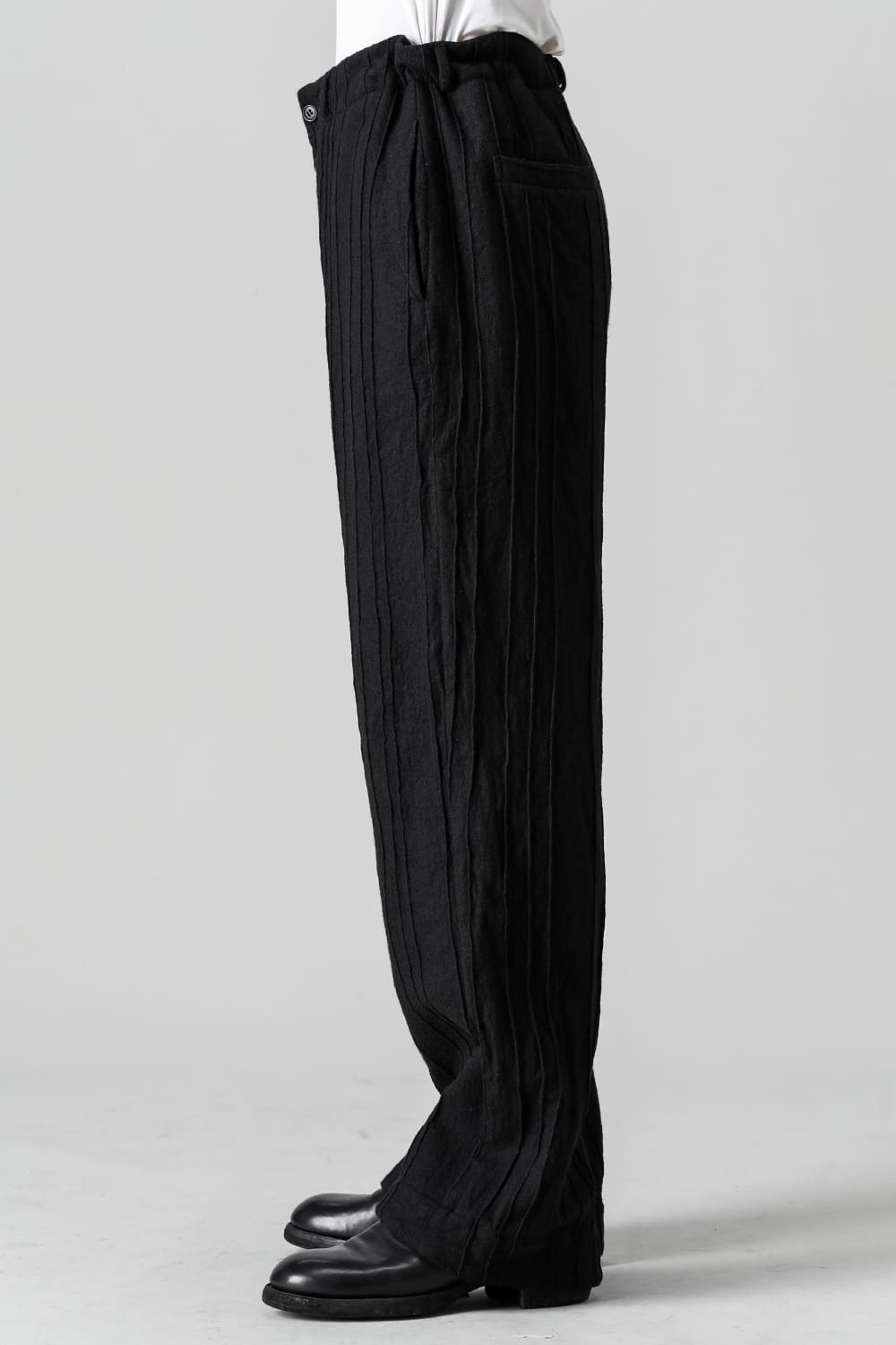 プリーツド ウール ワイド パンツ