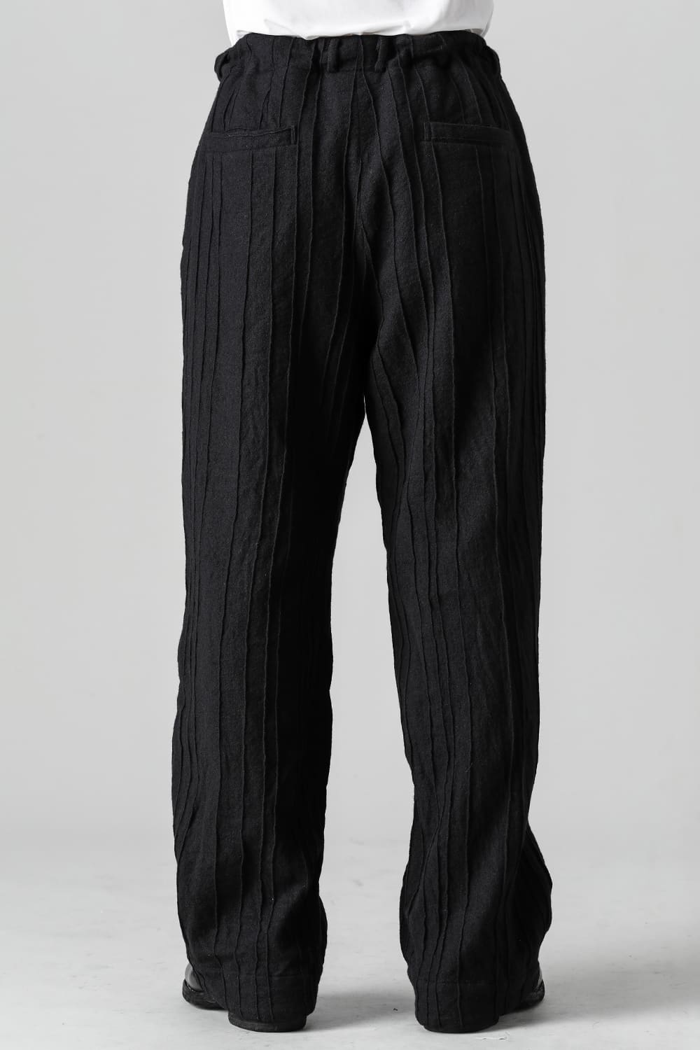 プリーツド ウール ワイド パンツ