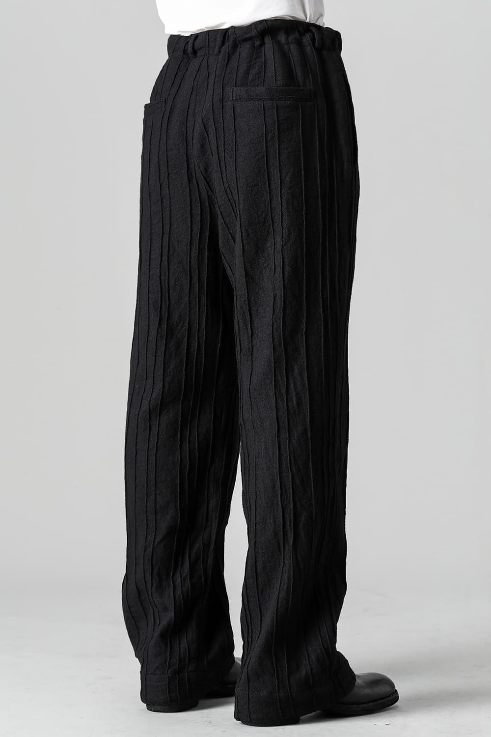 プリーツド ウール ワイド パンツ