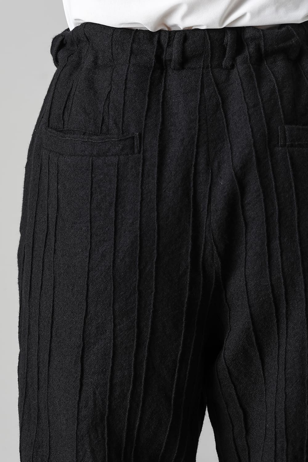 プリーツド ウール ワイド パンツ