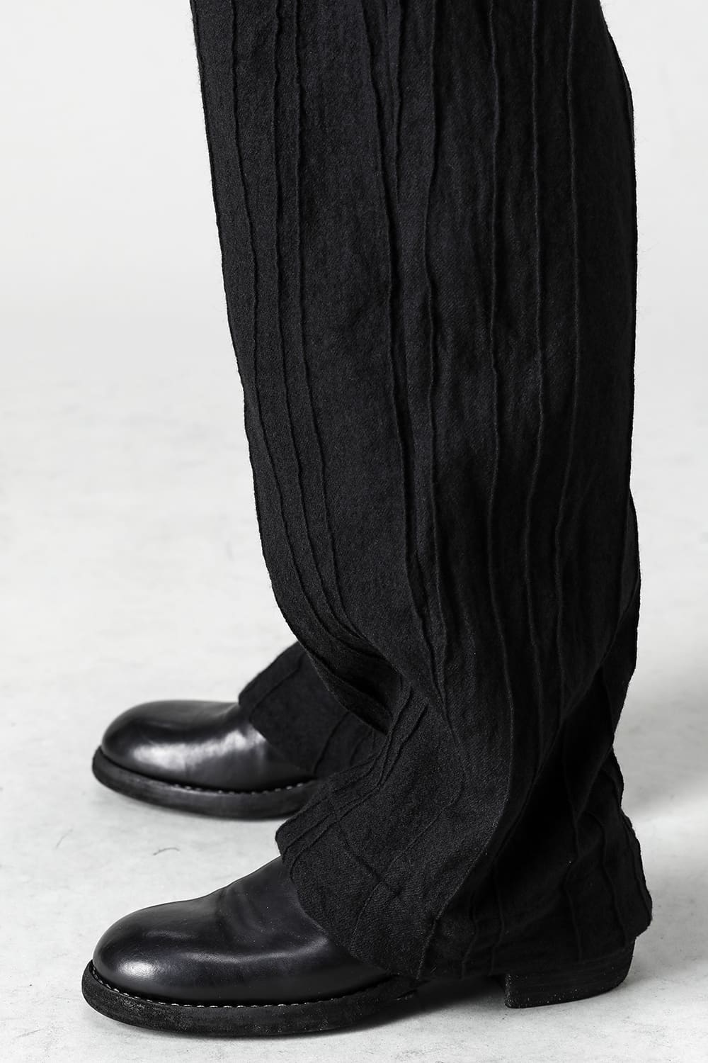 プリーツド ウール ワイド パンツ