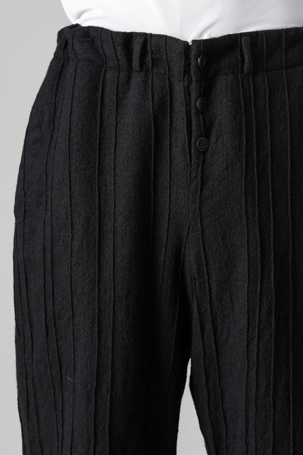 プリーツド ウール ワイド パンツ