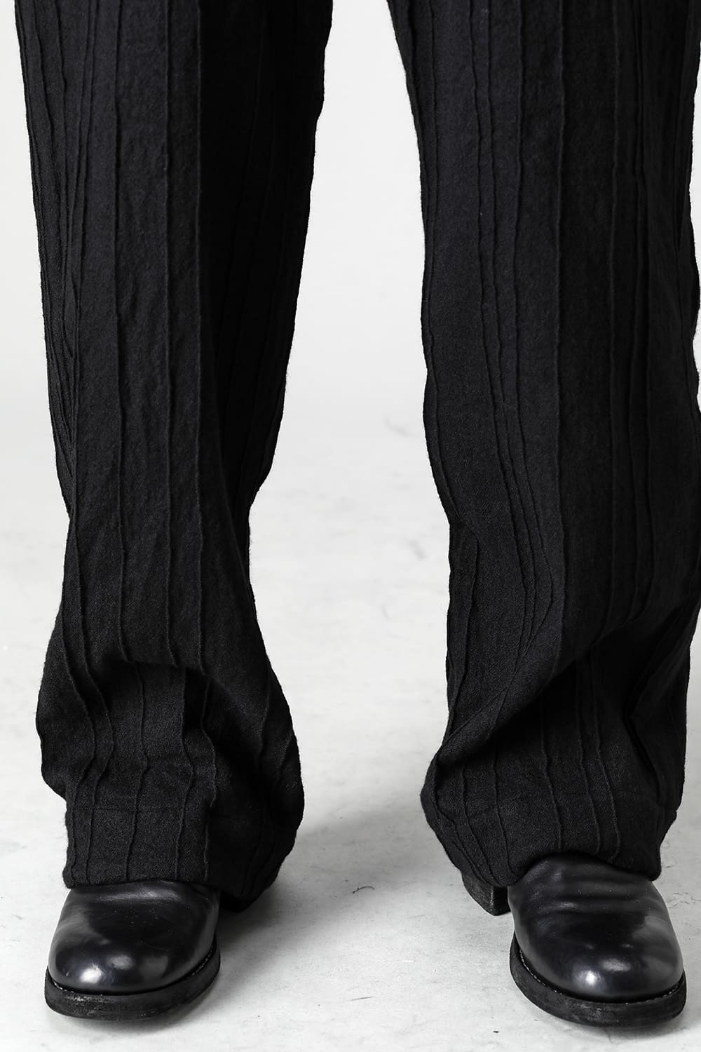 プリーツド ウール ワイド パンツ