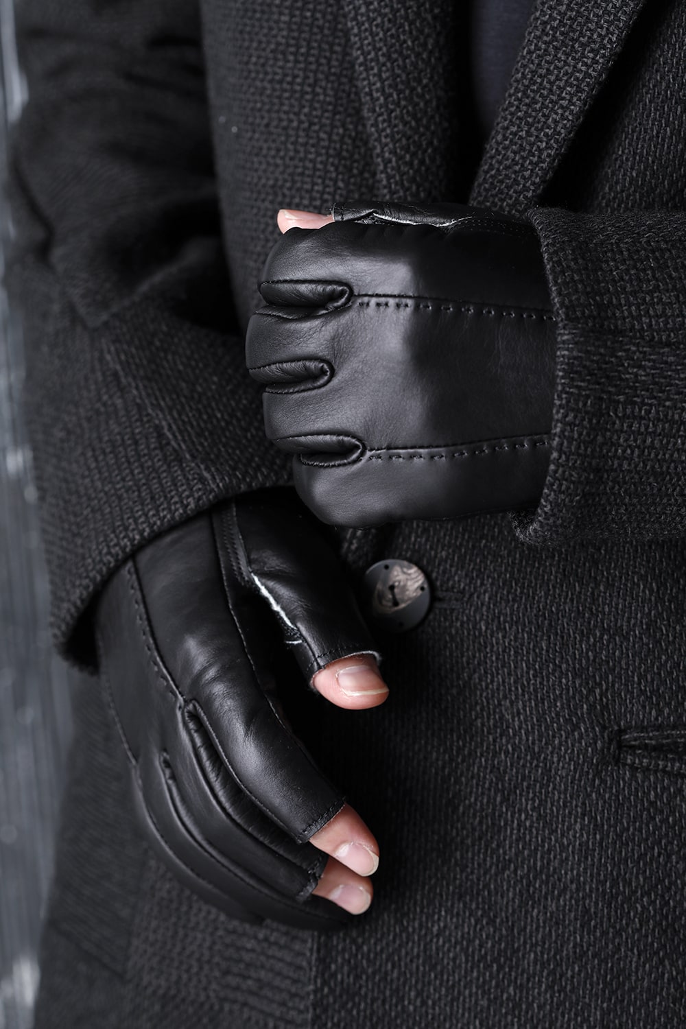 Leather Gloves Fingerless type Calf leather