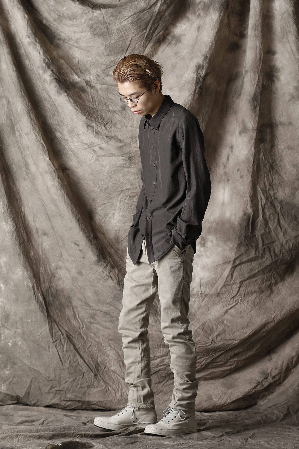 Drop clotch pants 8oz denim vintage wash