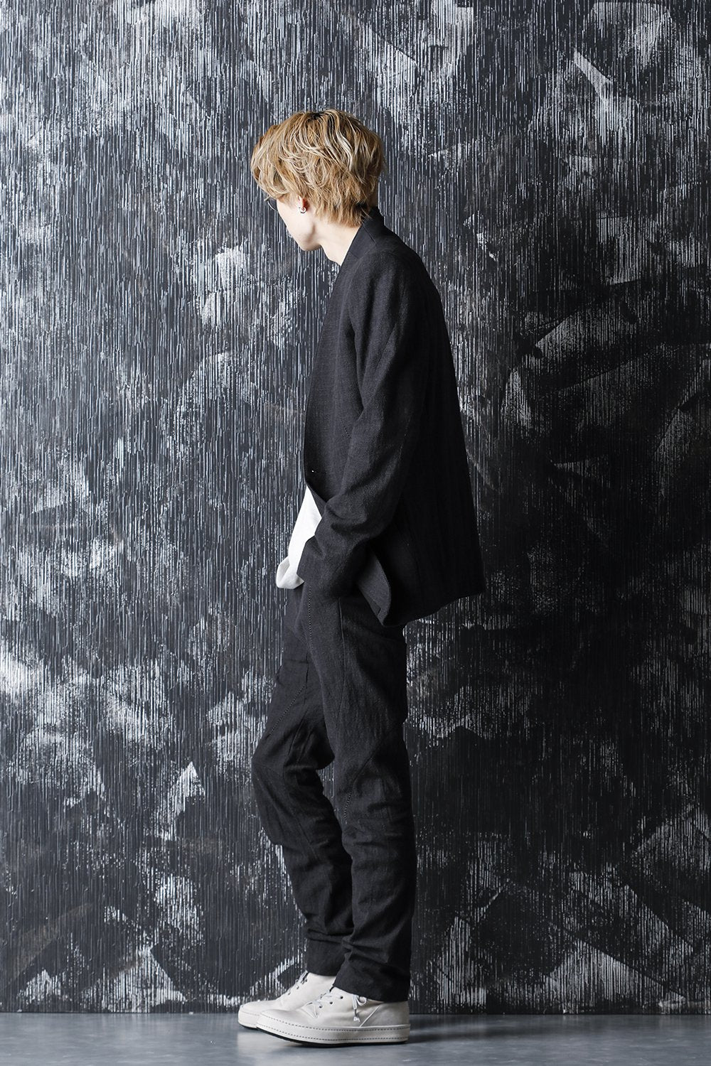 No Lapel Tailored Jacket Black