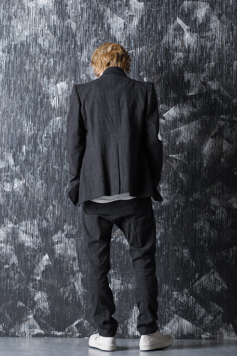 No Lapel Tailored Jacket Black