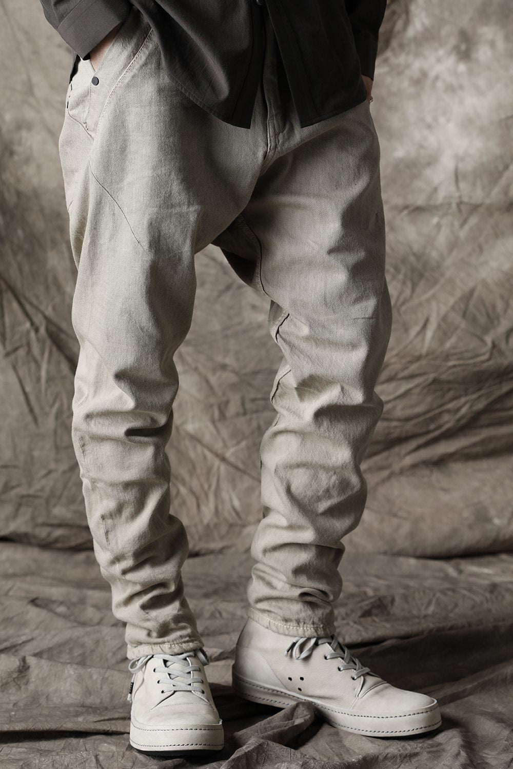 Drop clotch pants 8oz denim vintage wash