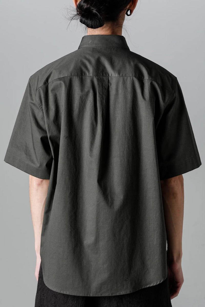 Fly Front Short-Sleeved Shirt Olive Charcoal