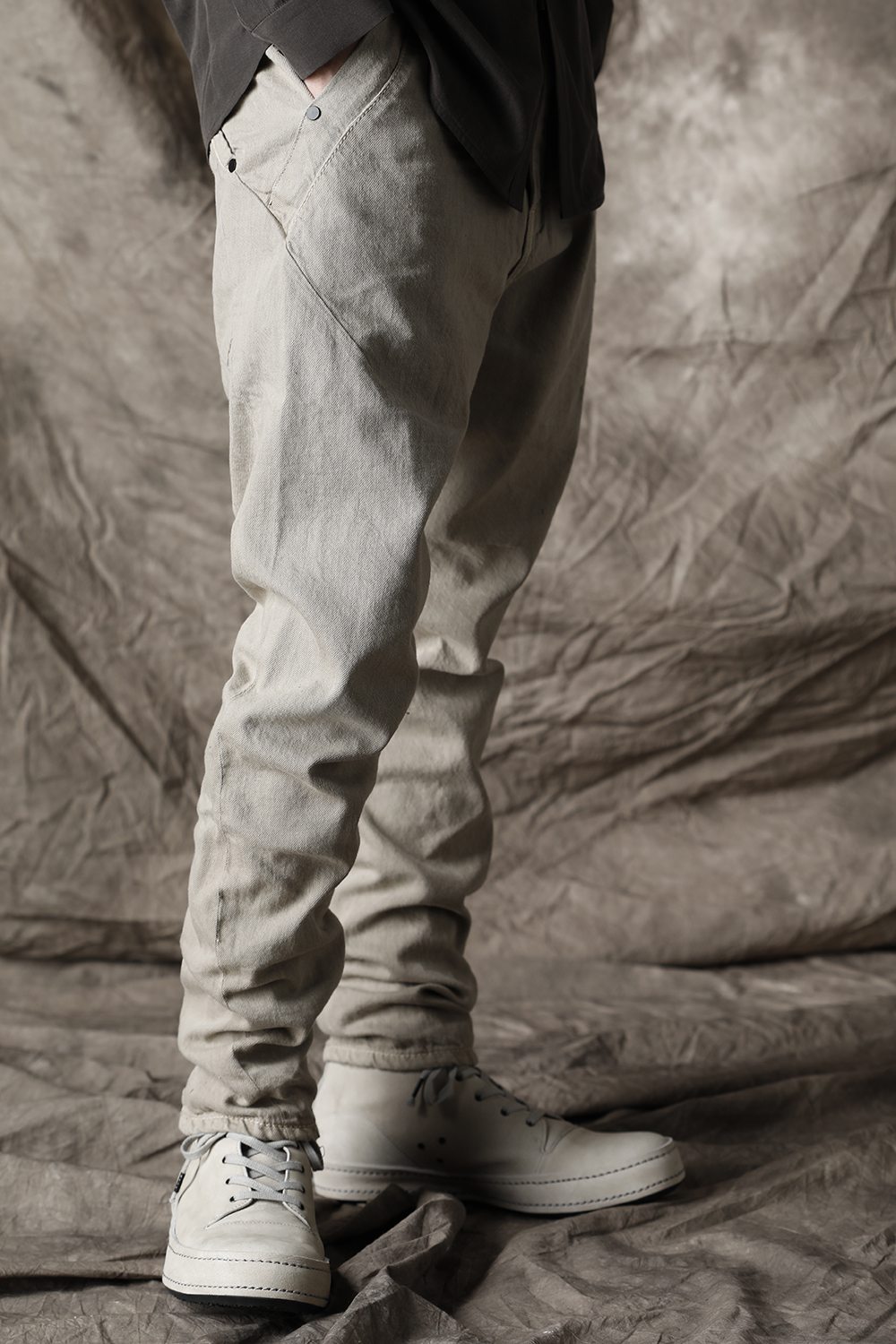 Drop clotch pants 8oz denim vintage wash