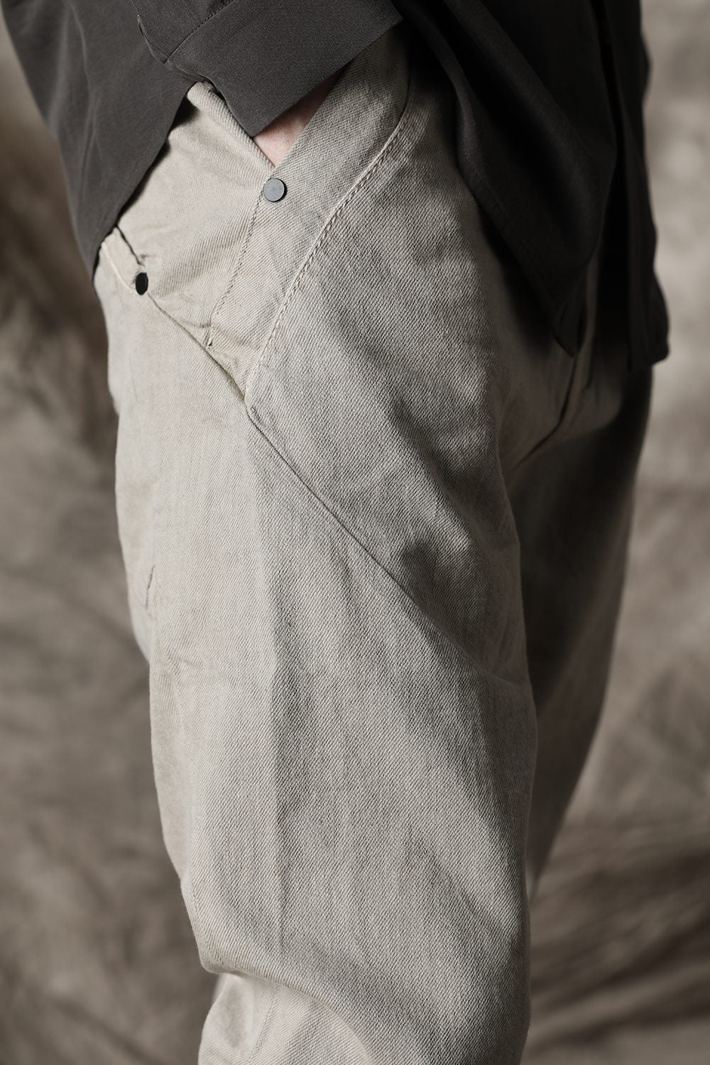 Drop clotch pants 8oz denim vintage wash