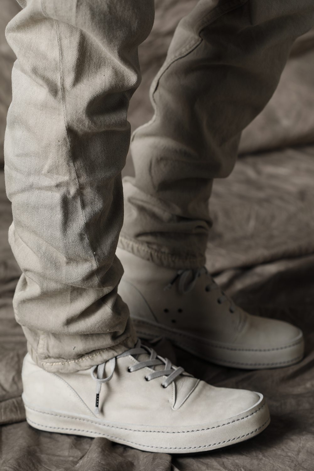 Drop clotch pants 8oz denim vintage wash