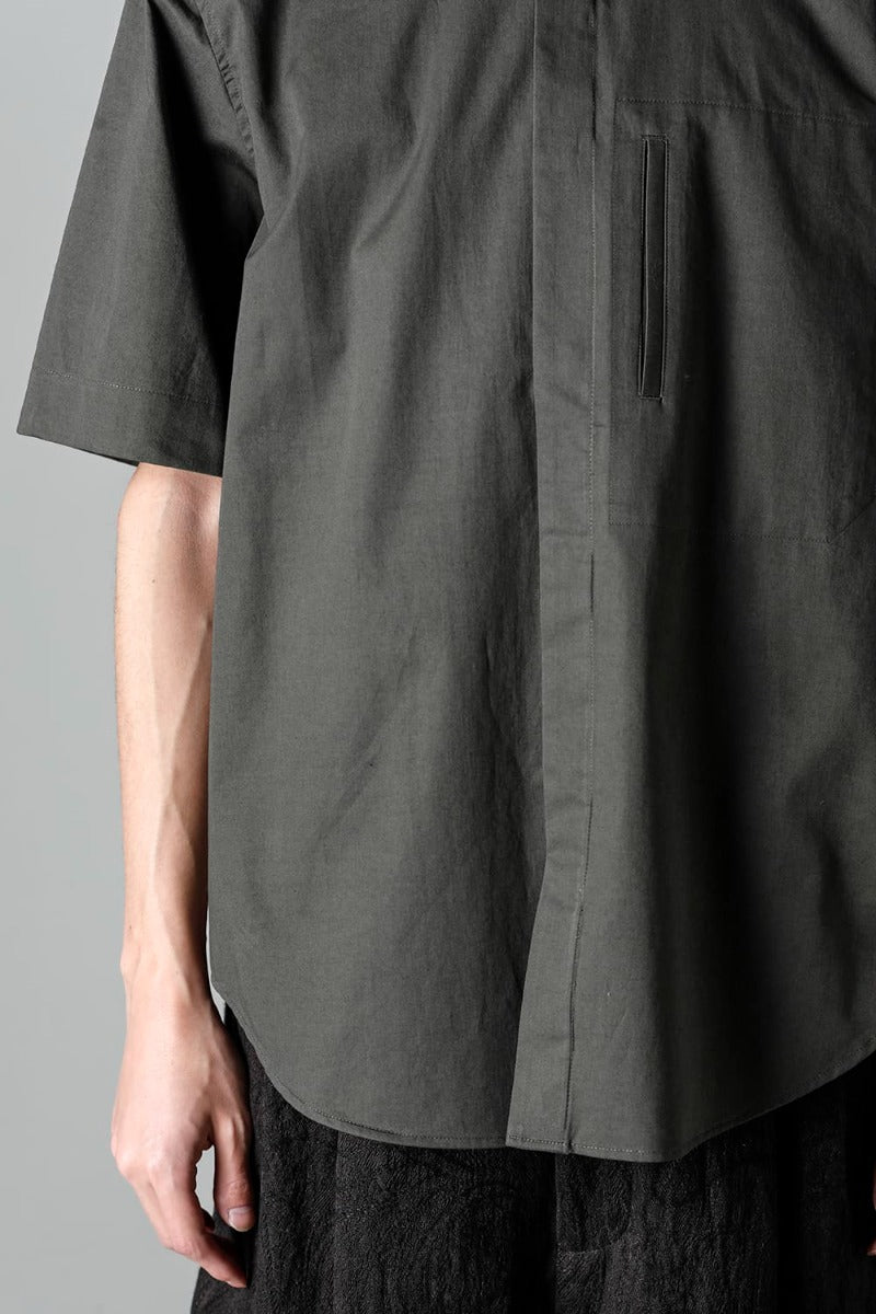 Fly Front Short-Sleeved Shirt Olive Charcoal