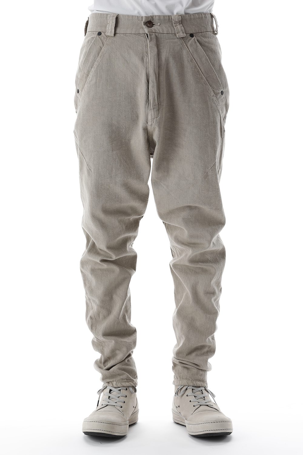 Drop clotch pants 8oz denim vintage wash