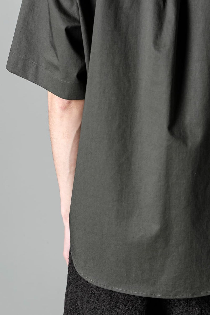Fly Front Short-Sleeved Shirt Olive Charcoal