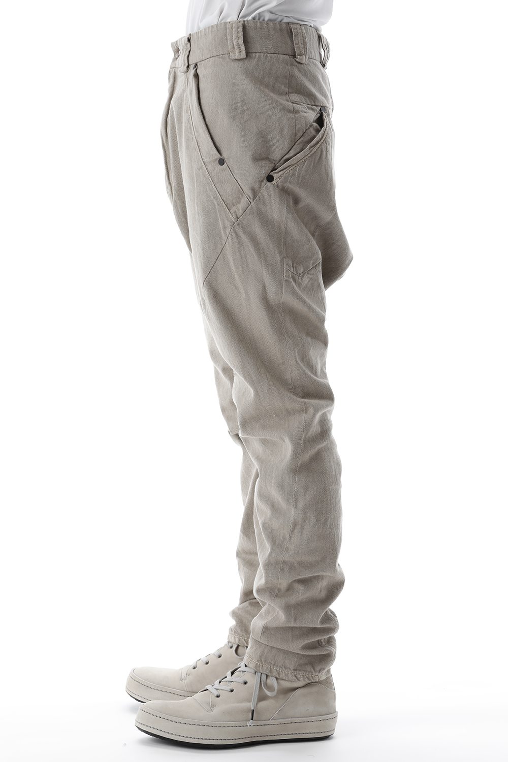 Drop clotch pants 8oz denim vintage wash