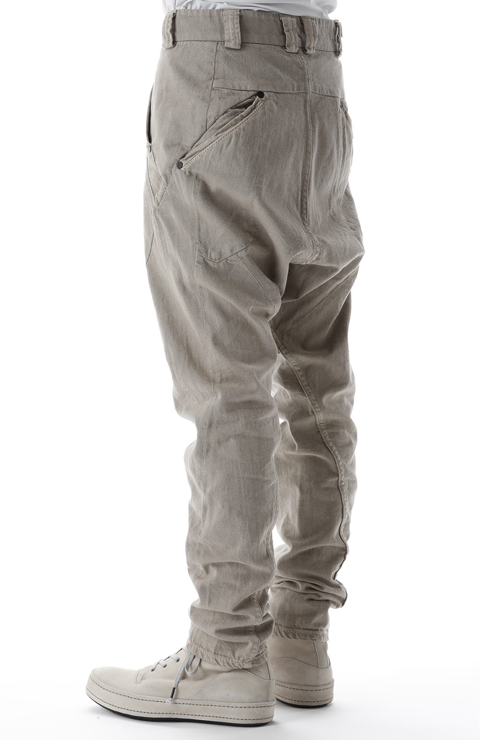 Drop clotch pants 8oz denim vintage wash