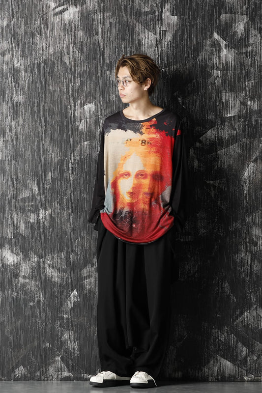 Round Neck Uchida Suzume Print T-shirt