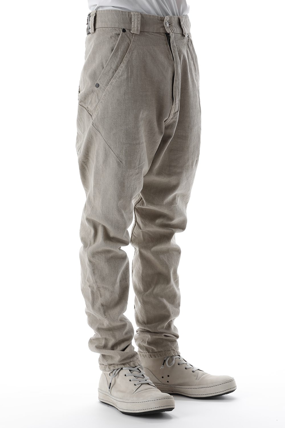 Drop clotch pants 8oz denim vintage wash