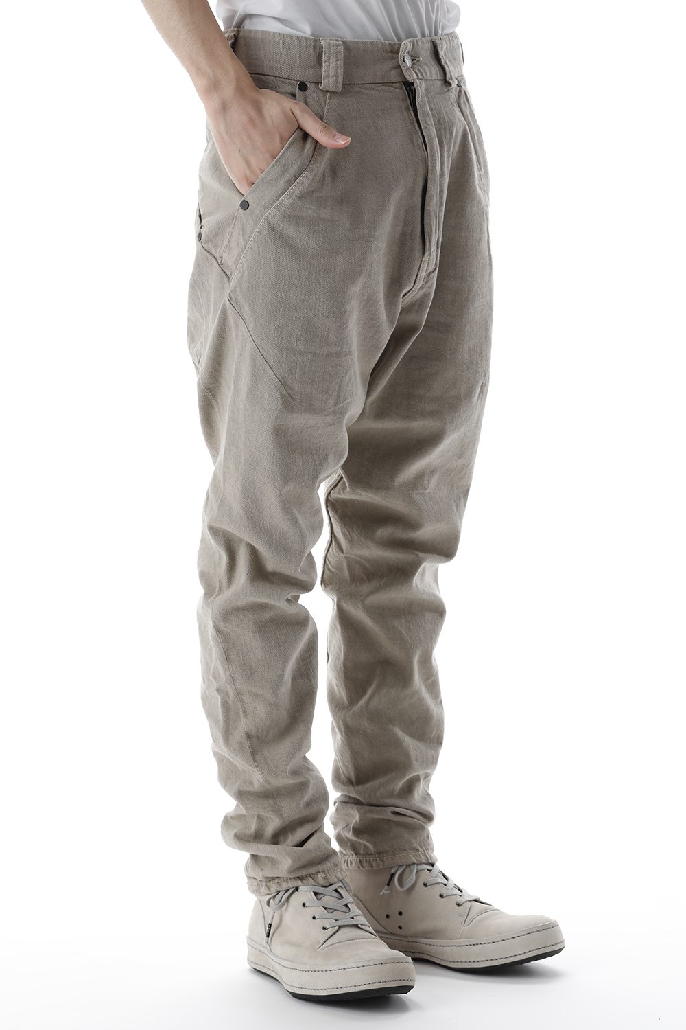 Drop clotch pants 8oz denim vintage wash