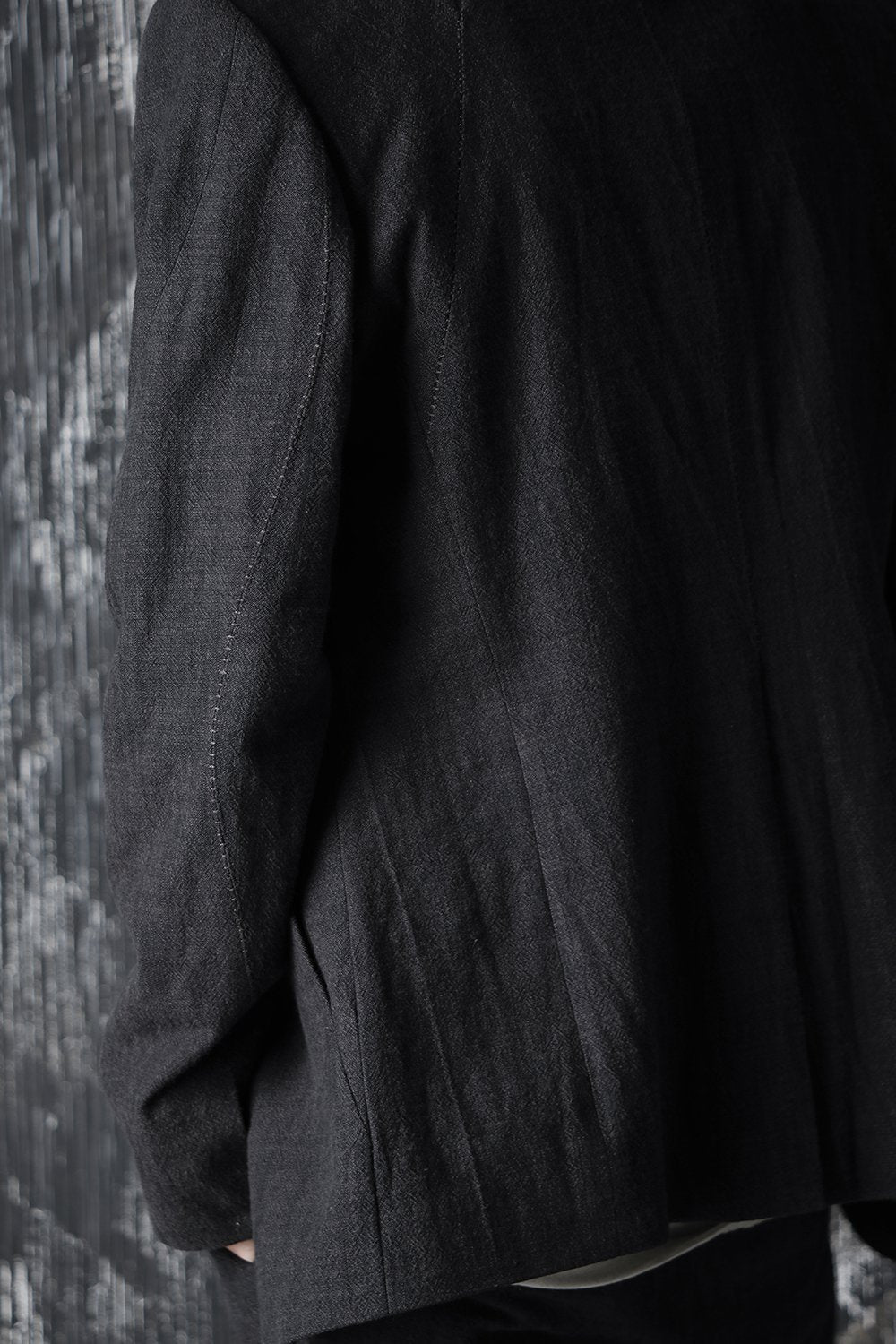 No Lapel Tailored Jacket Black