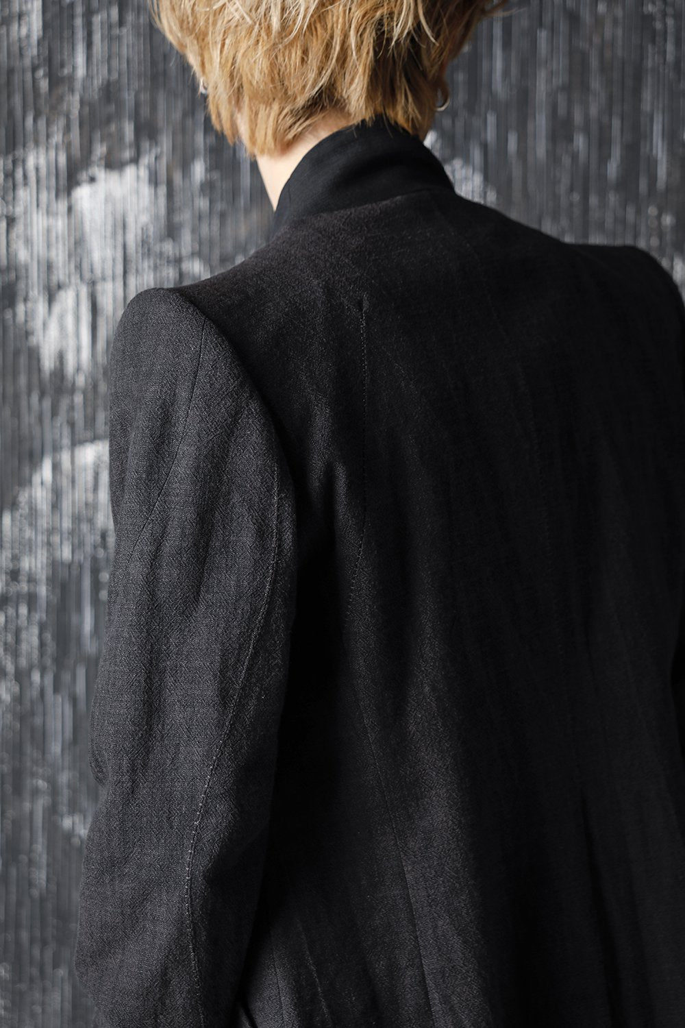 No Lapel Tailored Jacket Black