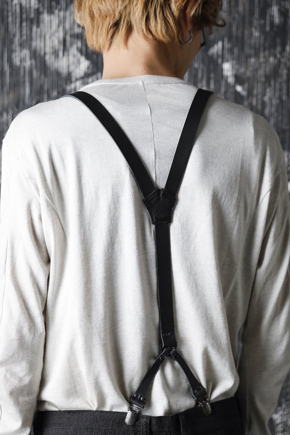 Leather narrow suspenders