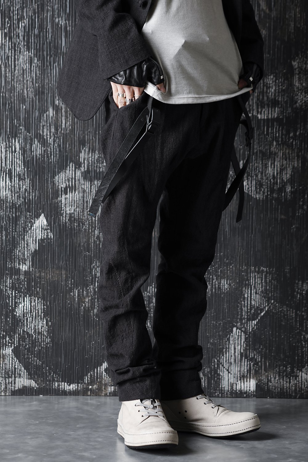 Leather narrow suspenders