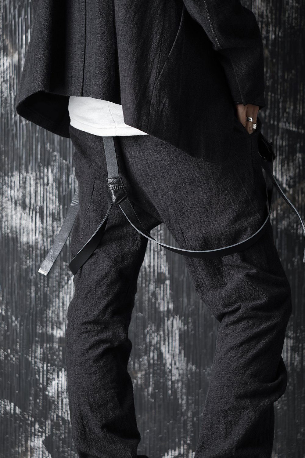 Leather narrow suspenders