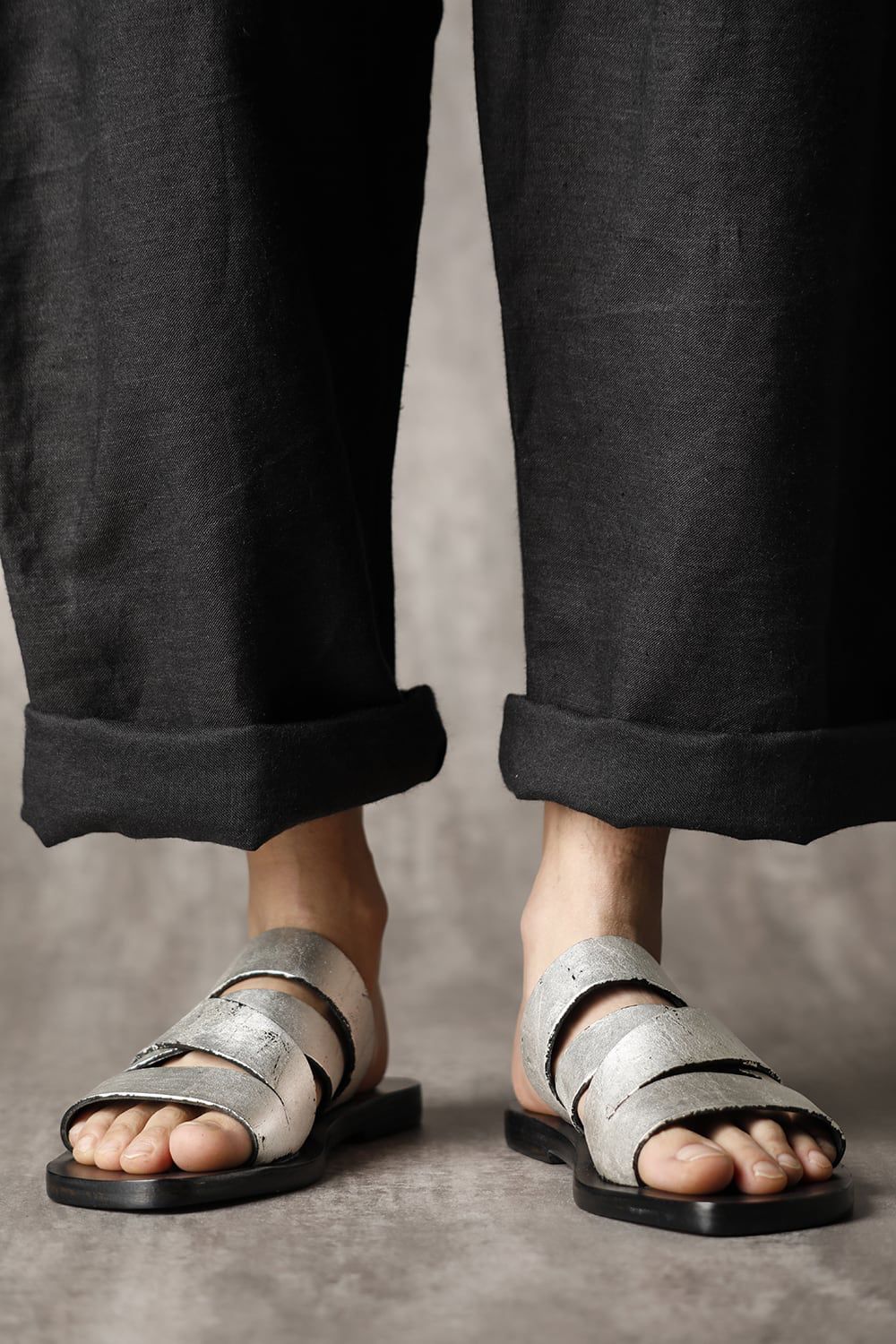 Tessera Louria calf Sandals Black × Silver