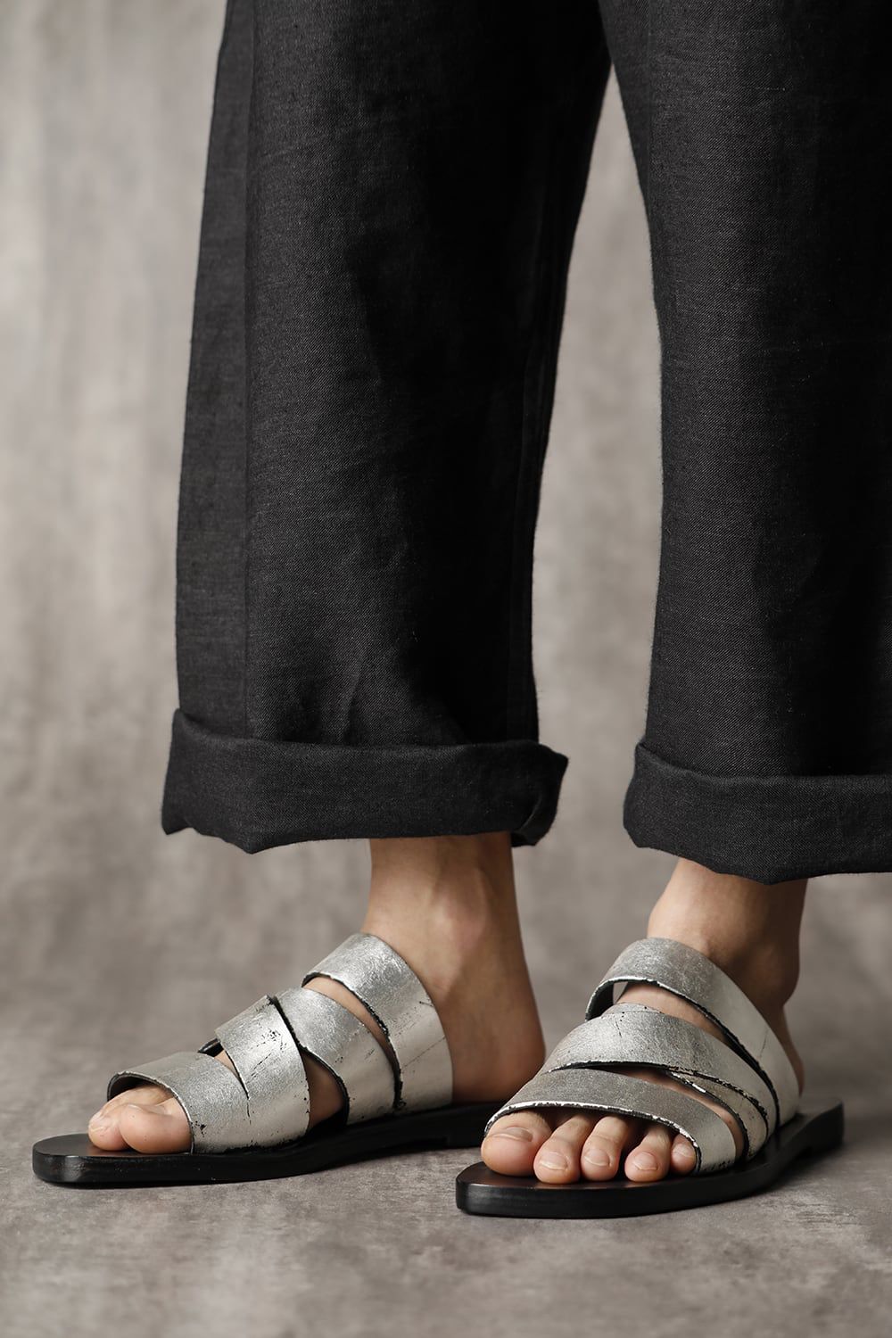 Tessera Louria calf Sandals Black × Silver