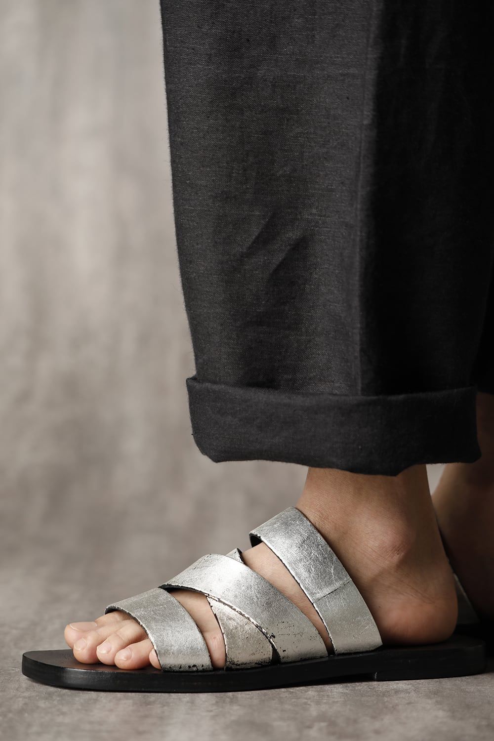 Tessera Louria calf Sandals Black × Silver