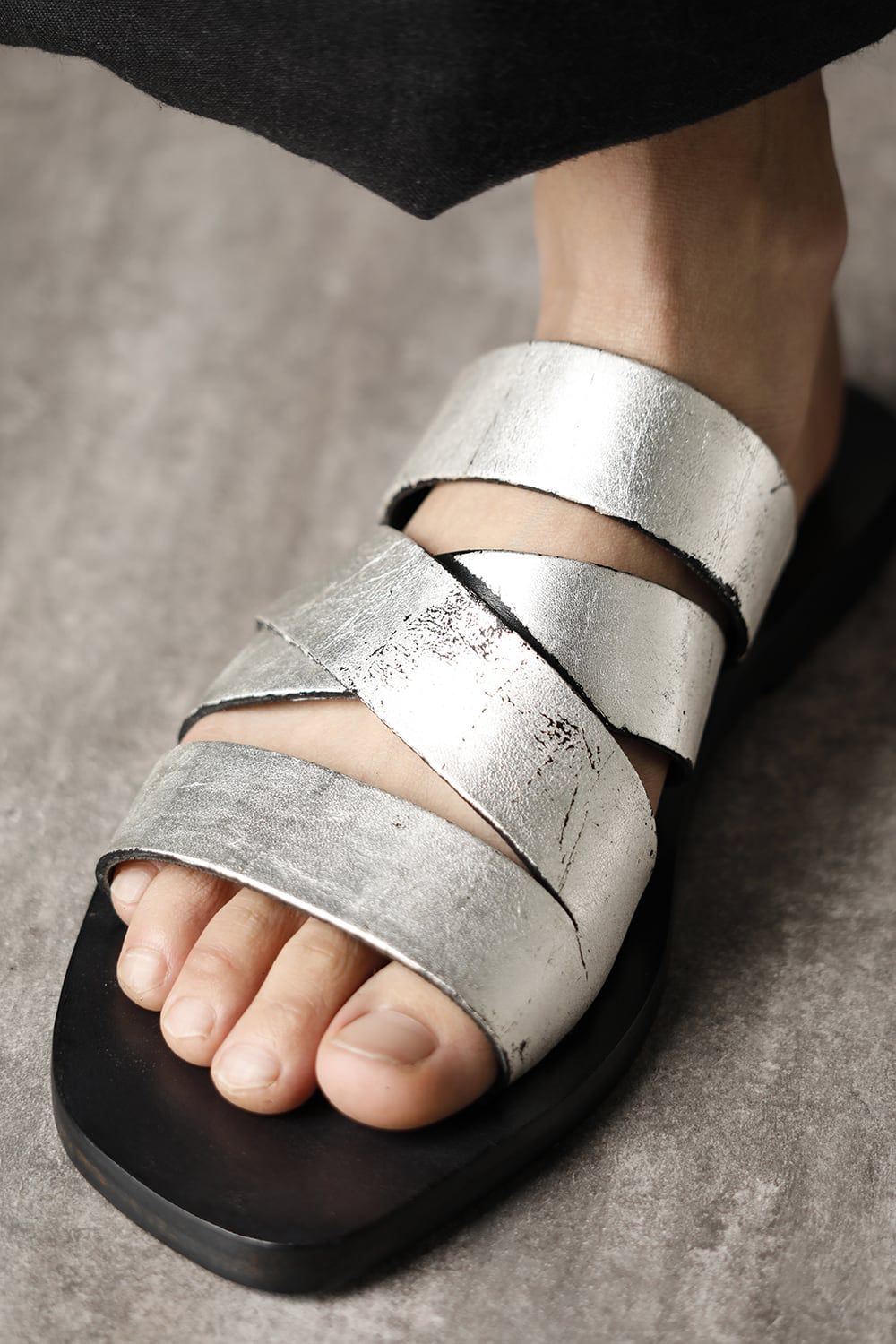 Tessera Louria calf Sandals Black × Silver