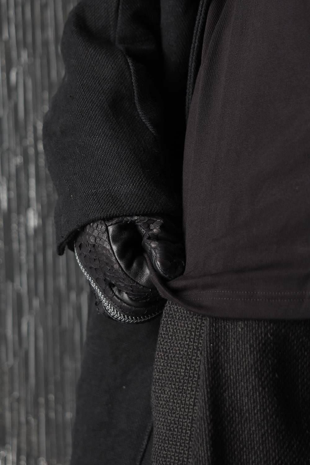 Python×Horse leather Zip gloves