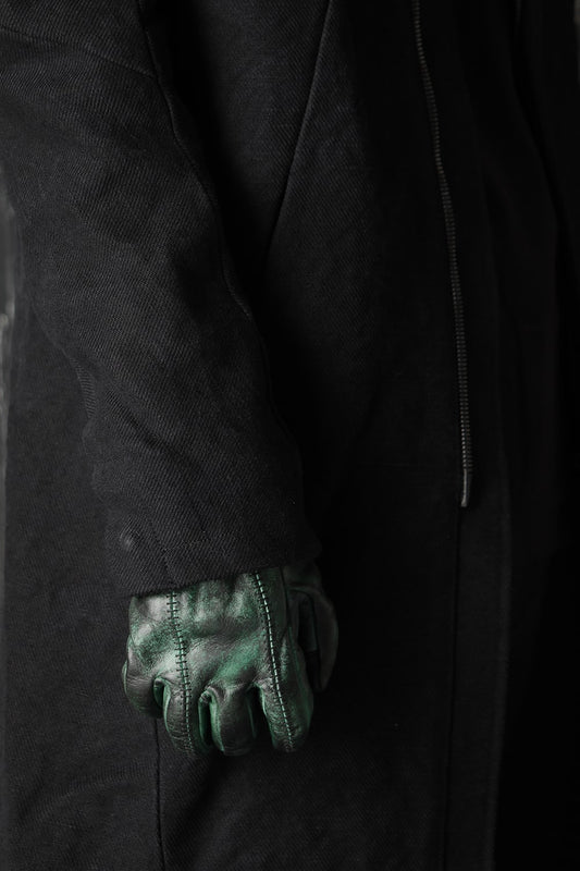 Dusty leaf Horse leather Over lock gloves Green