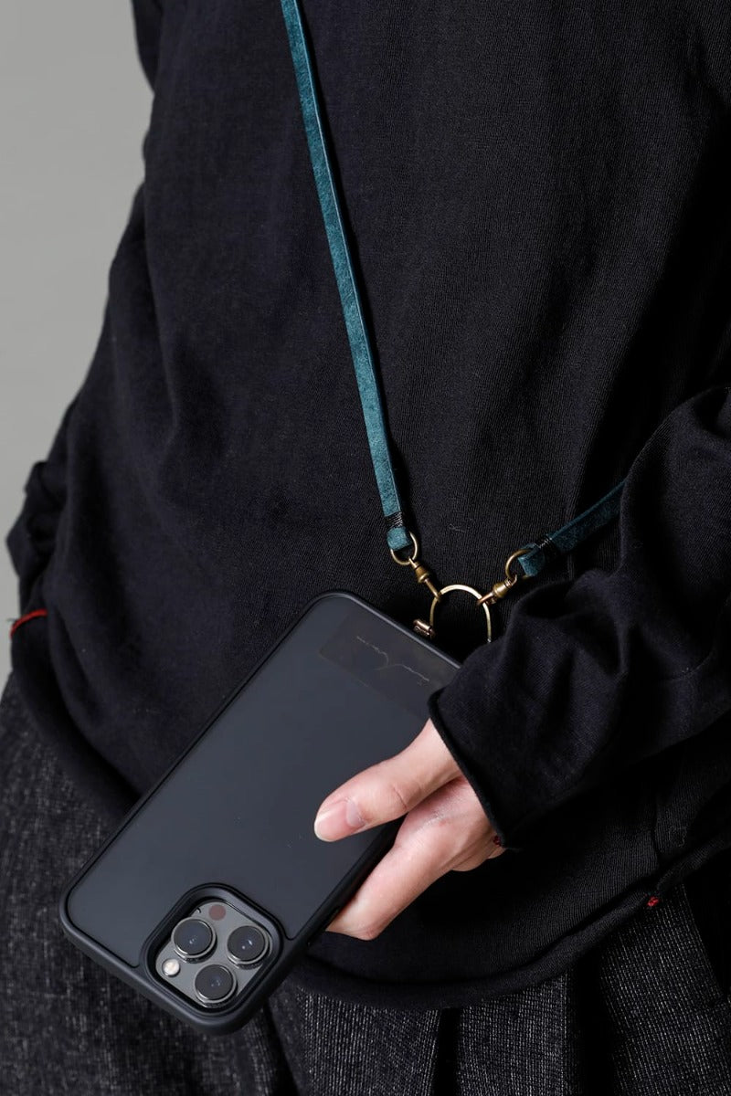 Phone strap Pueblo Leather Petrolio