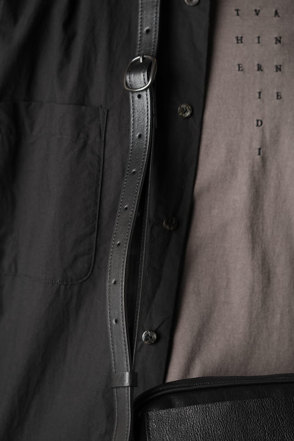 Leather shoulder bag 'double zip'