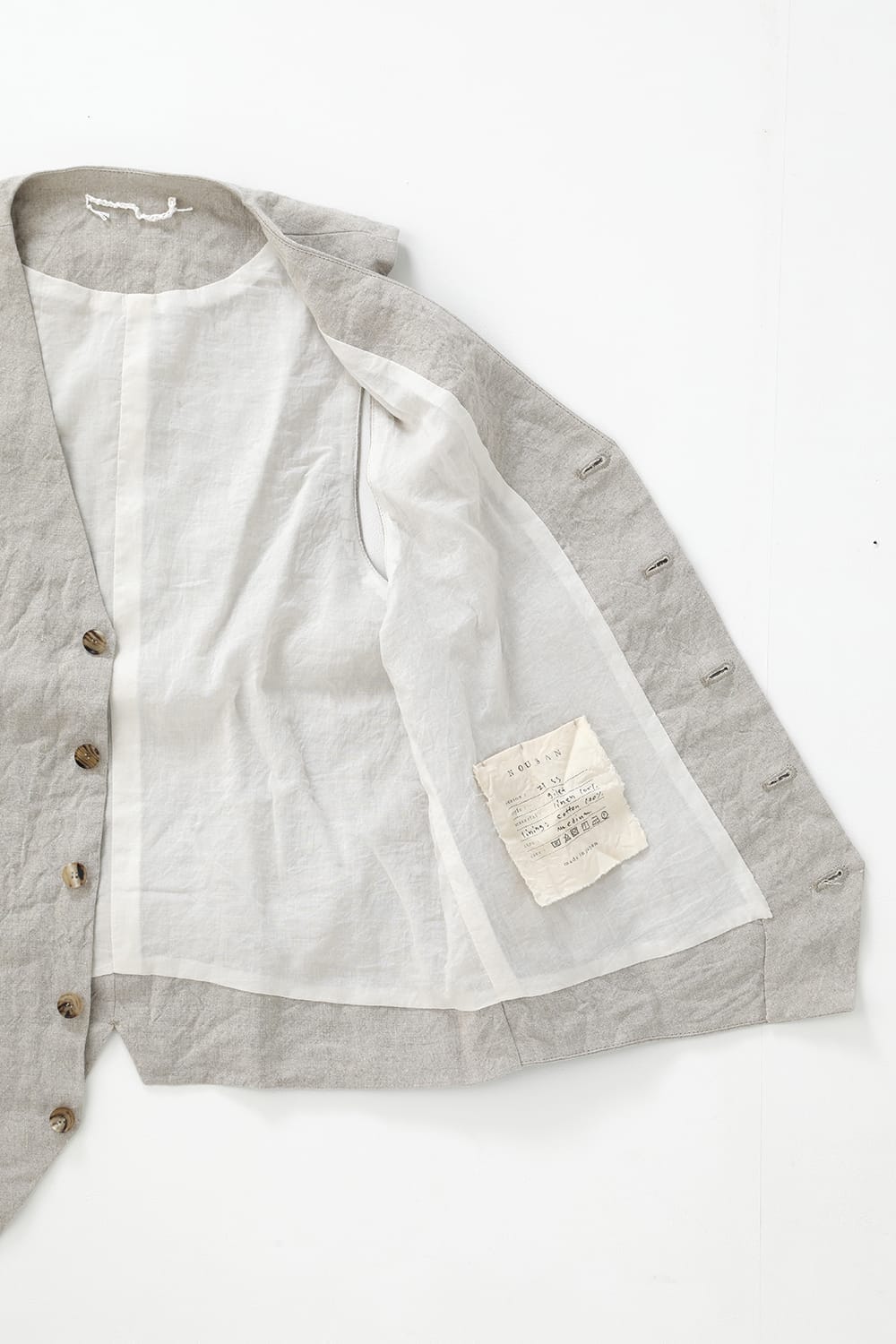 Artist Linen Gilet Natural