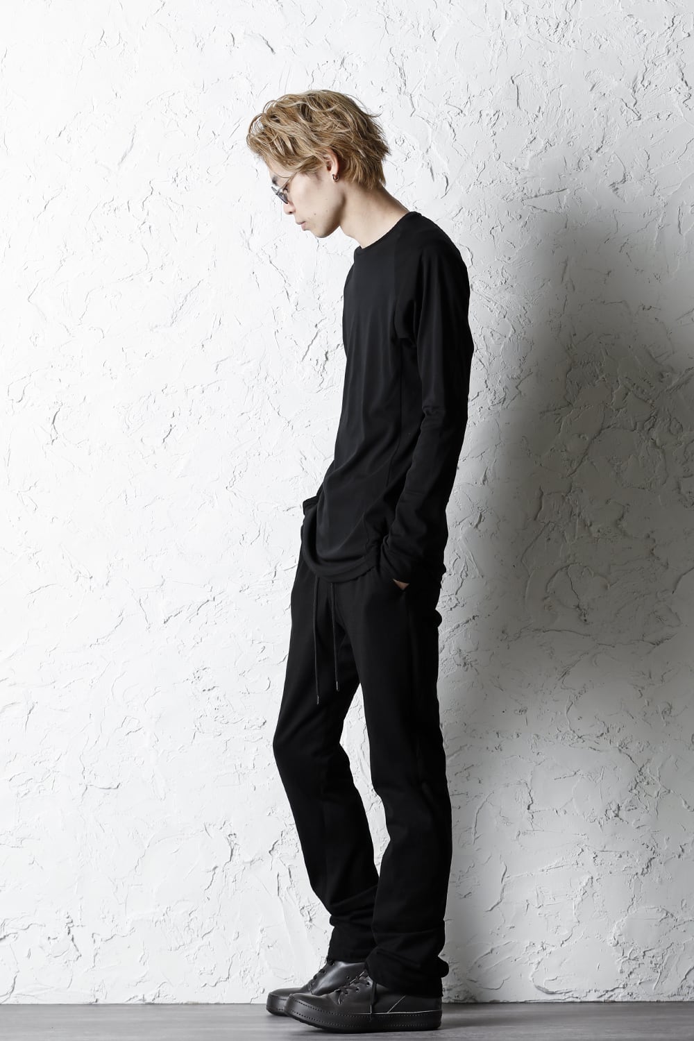 ロングスリーブ エジプシャン コットン ジャージー (SUVIN) ブラック