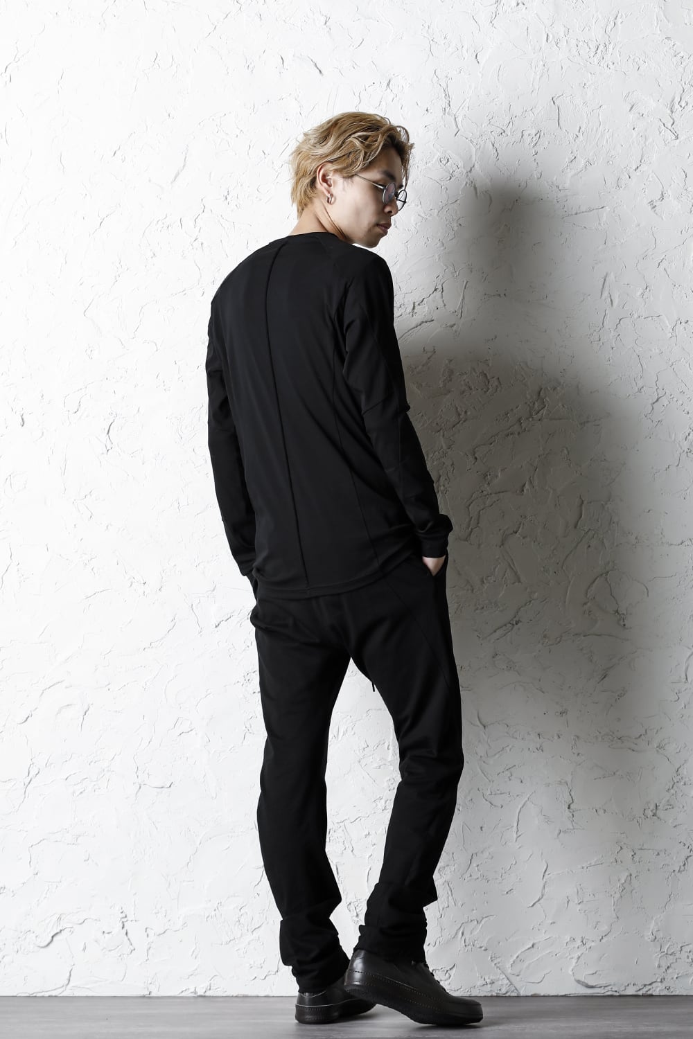 ロングスリーブ エジプシャン コットン ジャージー (SUVIN) ブラック