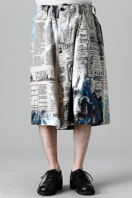 Newspaper Asakura Pattern Half Pants