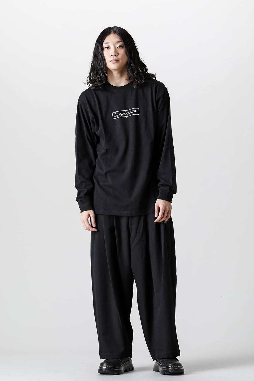 New Era × Yohji Yamamoto Front Logo print Long sleeve T-shirt