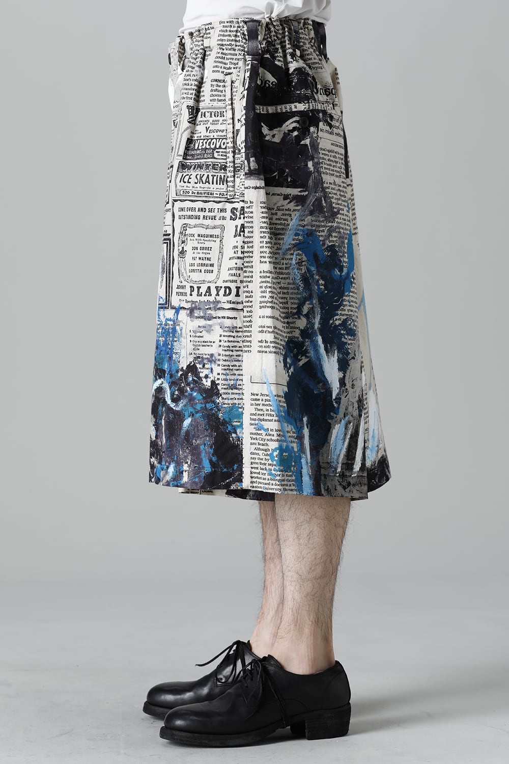 Newspaper Asakura Pattern Half Pants