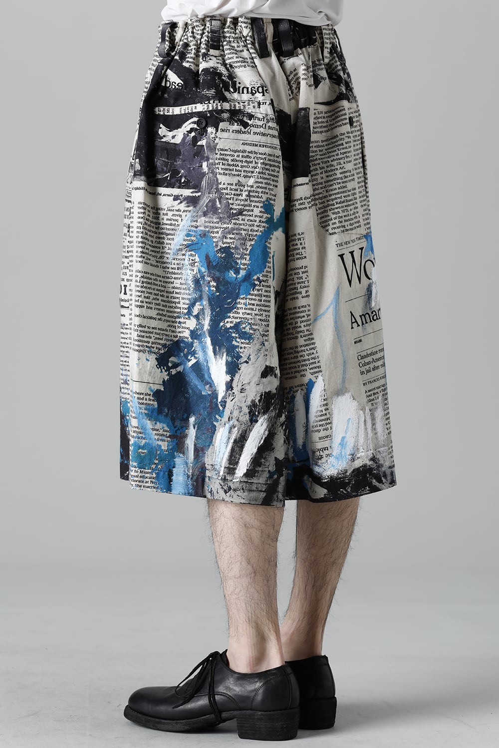 Newspaper Asakura Pattern Half Pants