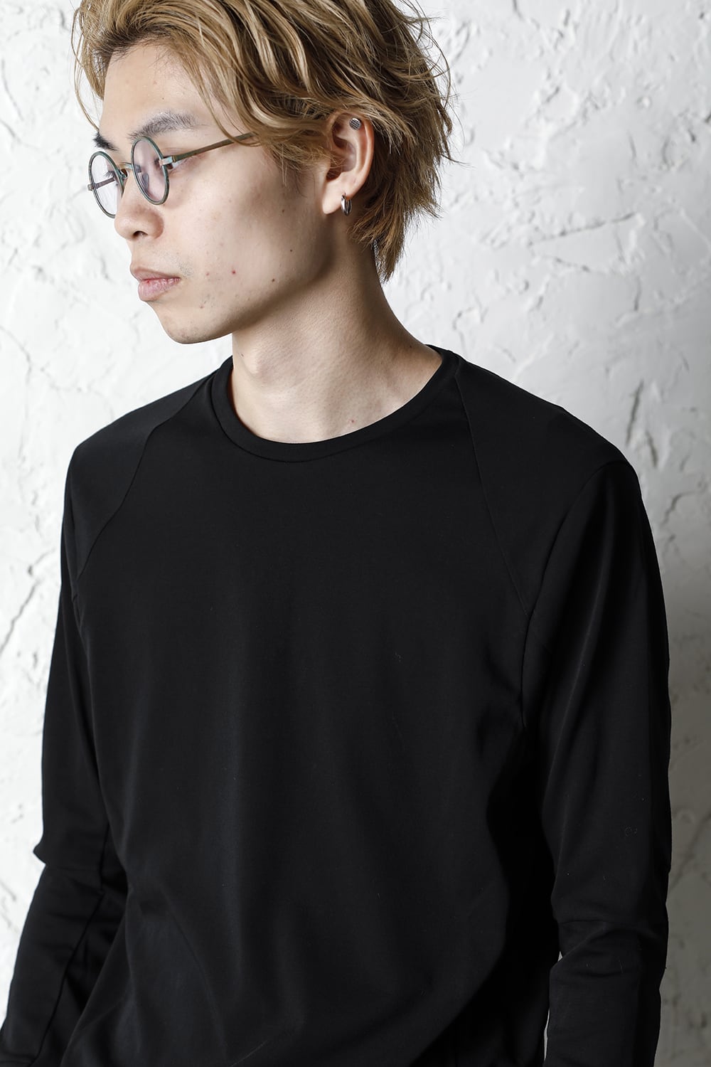 ロングスリーブ エジプシャン コットン ジャージー (SUVIN) ブラック