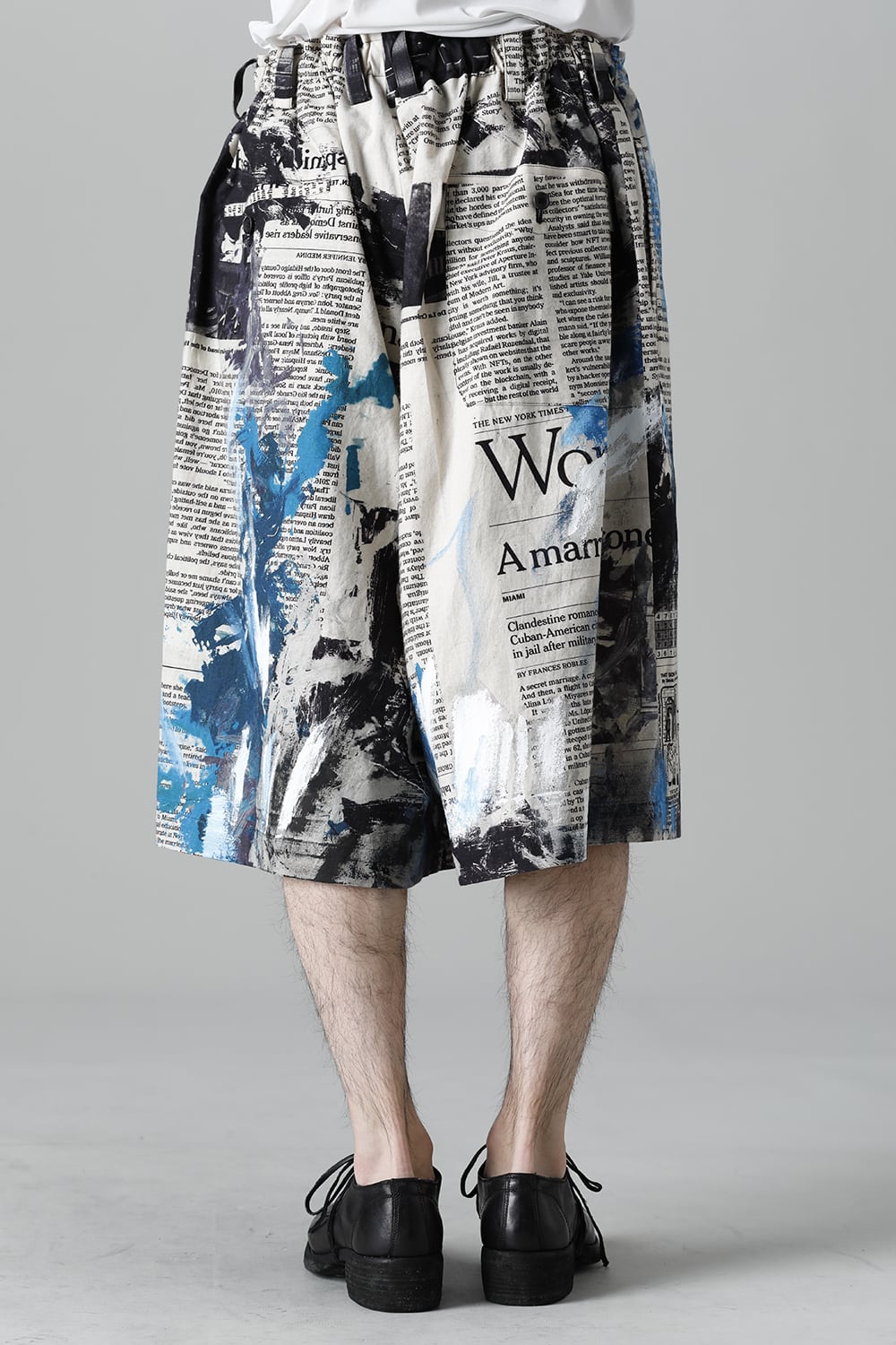 Newspaper Asakura Pattern Half Pants